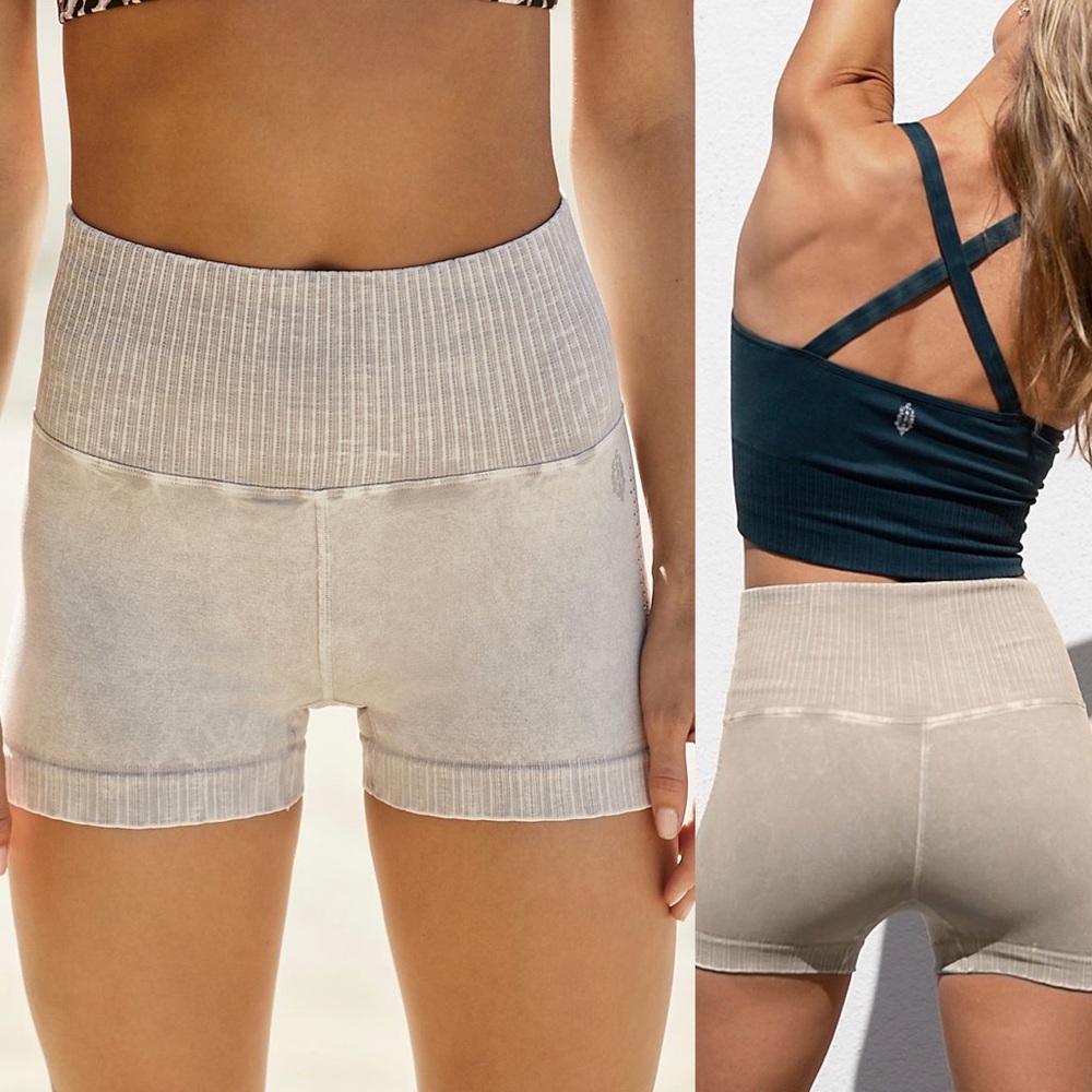 FREE PEOPLE MOVEMENT HAPPINESS RUNS SHORTS-Ice Gray